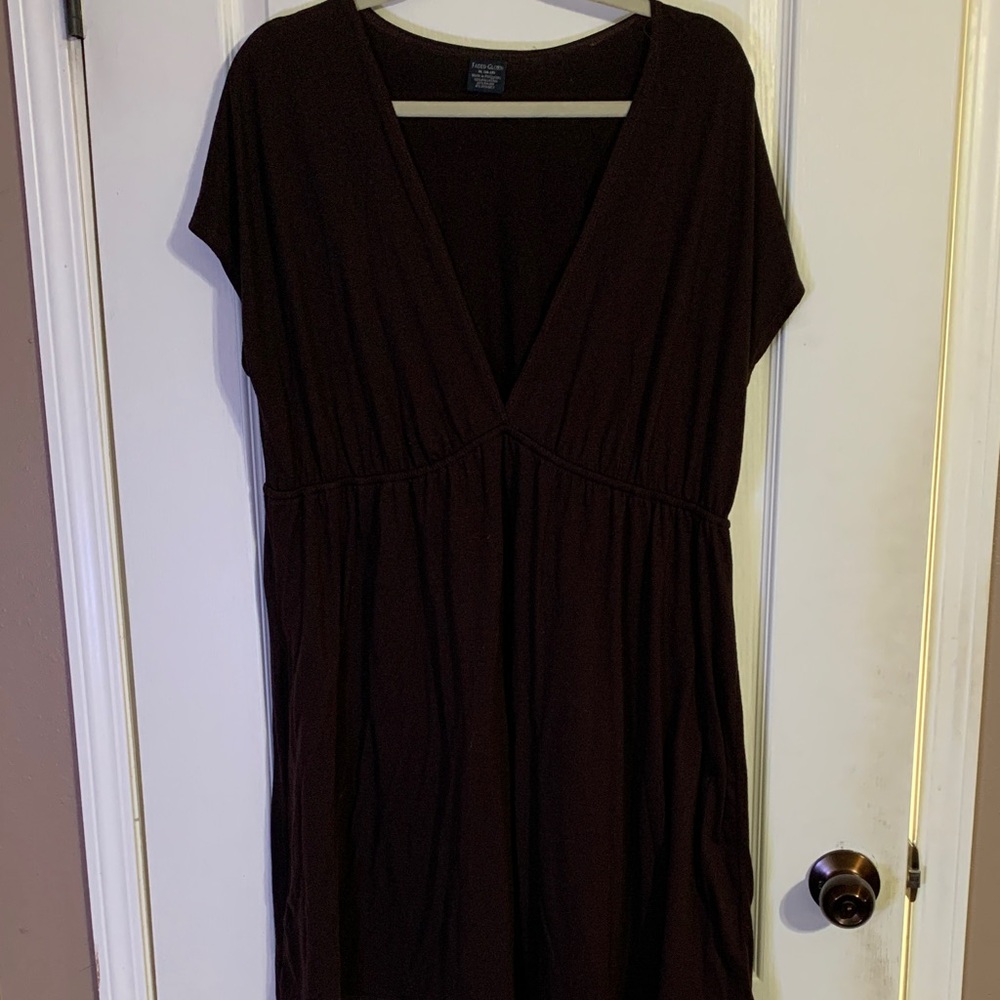 Faded Glory Women's Deep Brown Midi Dress